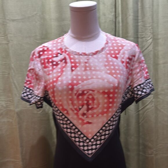 Roberto Cavalli rose scarf midi dress, US6 - Picture 2 of 10